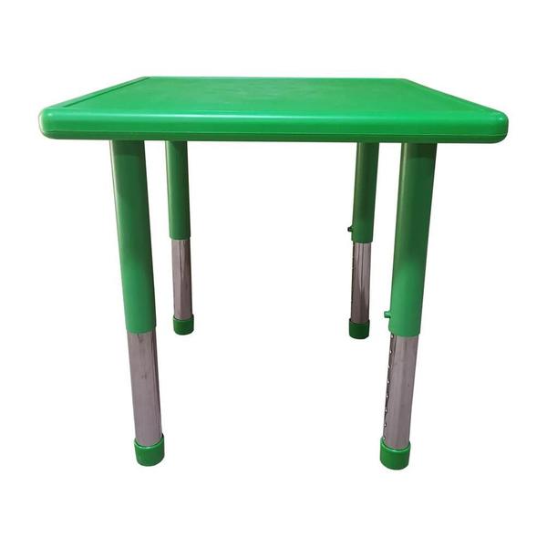 Imagem de Mesa Infantil Plástico Altura Ajustável 60 X 60 X 56cm Verde