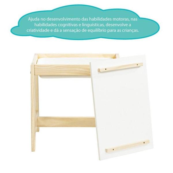 Imagem de Mesa Infantil Sensorial Montessoriana Natural/Branco - Casatema