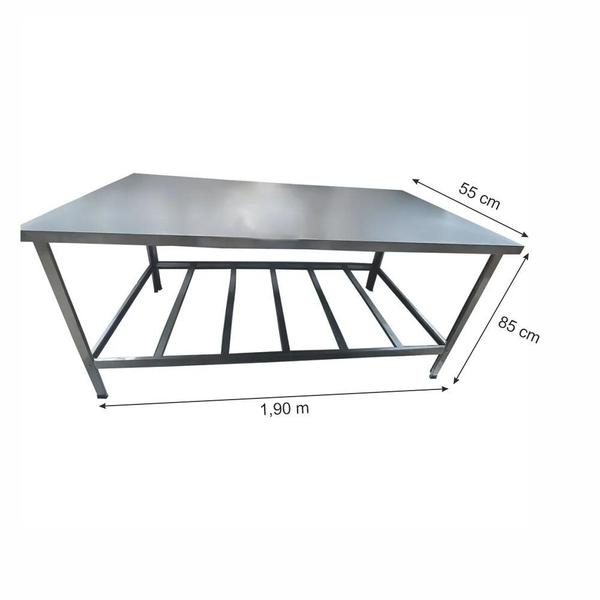 Mesa Inox Industrial para Padaria 1,9 metro - SEBEM Imagem de Mesa Inox Industrial para Padaria 1,9 metro - SEBEM
