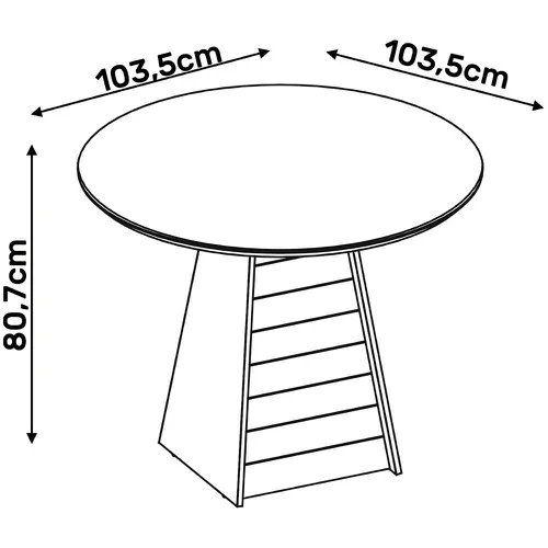 Imagem de Mesa Jantar 4 Lugares Dj Fler 0,90 X 0,90 Com Vidro Freijo / Cinza Urbano ( Sem Cadeiras )