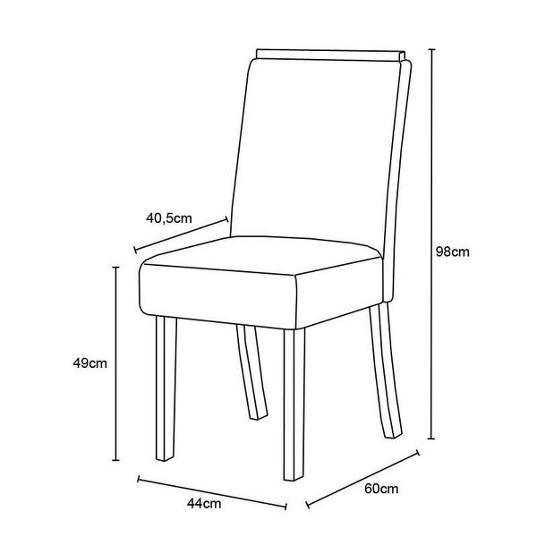 Imagem de Mesa Jantar Adriana 180 6 Cadeiras Malu Amendoa - Henn
