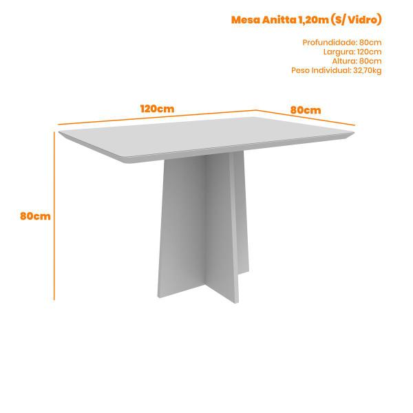 Imagem de Mesa Jantar Anitta Imbuia 120x80cm para 4 Cadeiras N Ceval