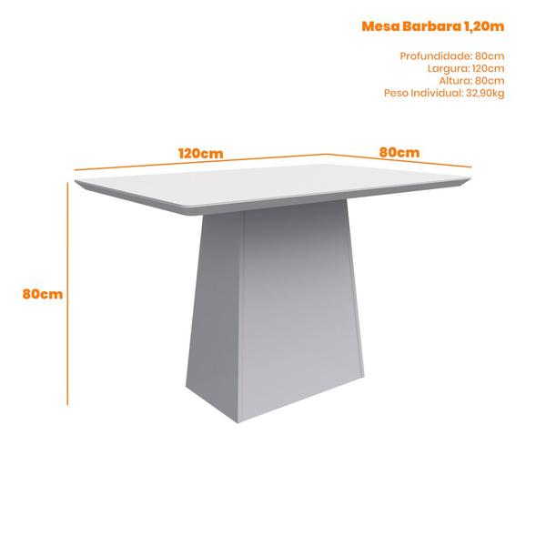 Imagem de Mesa Jantar Bárbara Imbuia 120x80cm para 4 Cadeiras N Ceval