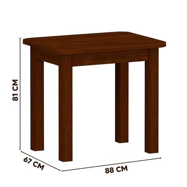 Imagem de Mesa Jantar Com 4 Banquetas Madeira Maciça Castanho Safira Estofado Material Sintético Bege Nemargi