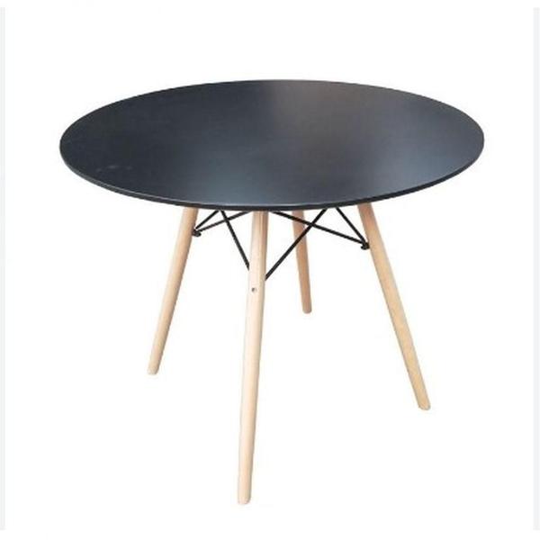 Imagem de Mesa Jantar Cozinha Eames Com Tampo Laminado 80Cm Preto