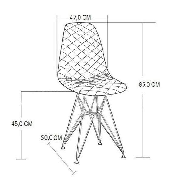 Imagem de Mesa Jantar Industrial Base Cobre V 90cm Quadrada Branca C/ 4 Cadeiras Cobre Eames Estofada Nude Cla