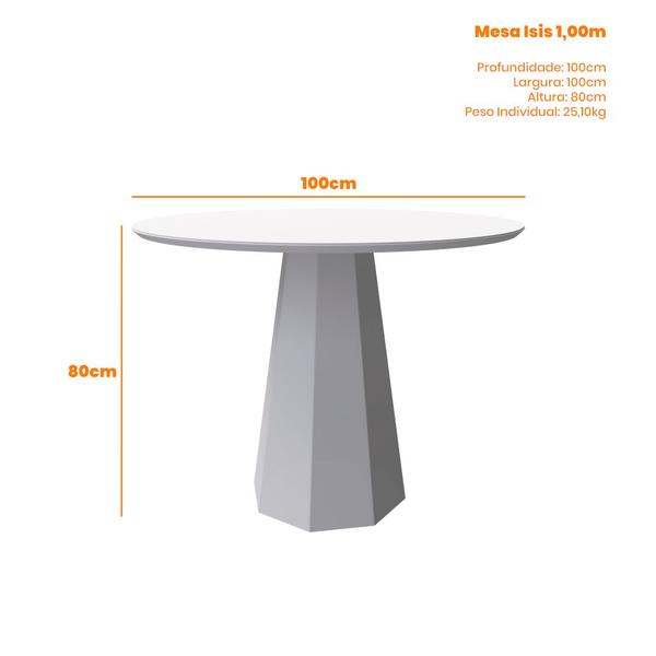 Imagem de Mesa Jantar Isis Off White 100x100cm para 4 Cadeiras N Ceval