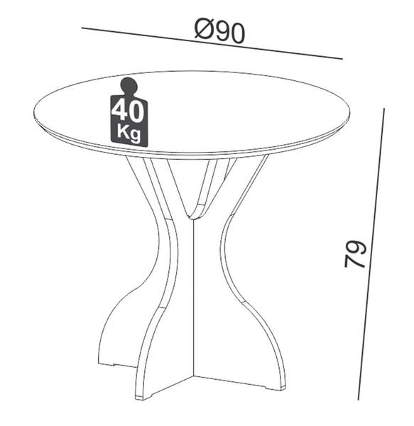 Imagem de Mesa Jantar Juventude Redonda Tampo Off White com Base Freijo 90cm - 56644