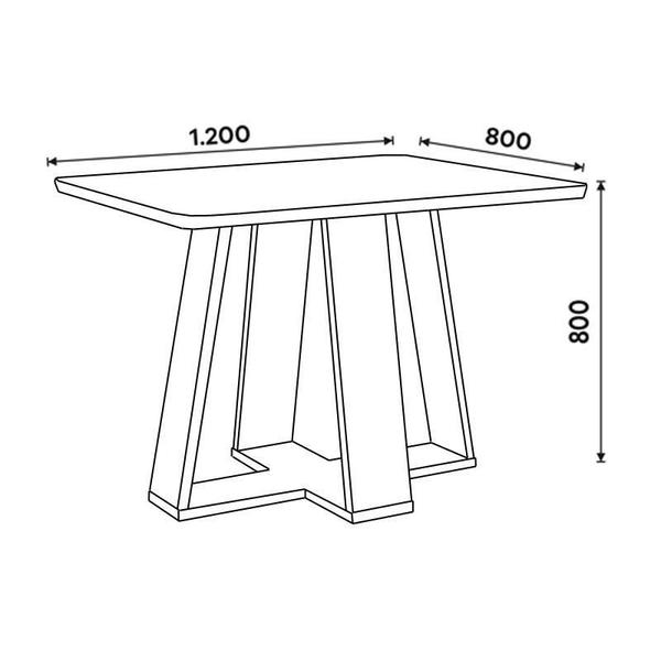 Imagem de Mesa Jantar Lins 120 4 Cadeiras Milla Corano - Henn