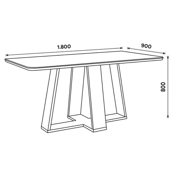 Imagem de Mesa Jantar Lins 180 6 Cadeiras Esther Cacau - Henn