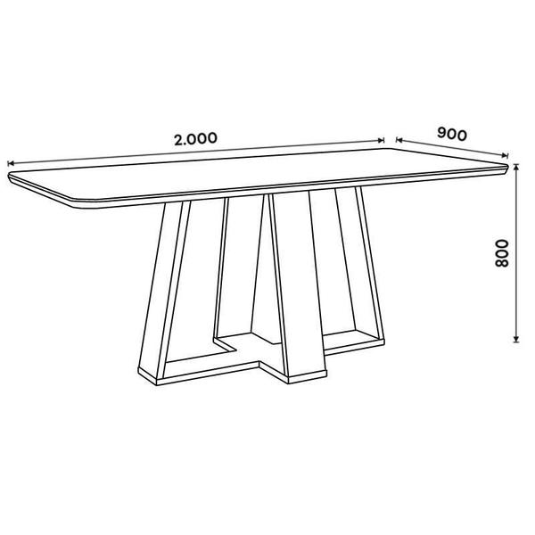 Imagem de Mesa Jantar Lins 200 6 Cadeiras Esther Creme - Henn