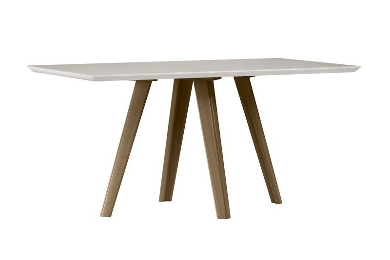 Imagem de Mesa Jantar Mariah Amêndoa 160x90cm Pés Madeira