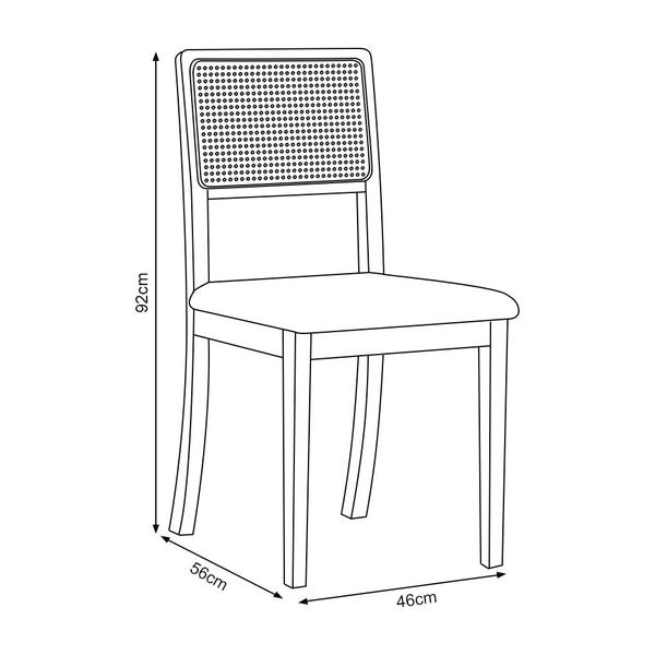 Imagem de Mesa Jantar Pérola 120x90 Off White com 4 Cadeiras Palha Veludo Bege Telinha Rubi Madeira Maciça Mel