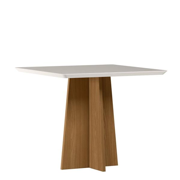 Imagem de Mesa Jantar Quadrada 90 x 90 Com Vidro 3mm Julia Sem Cadeiras - Ype - Off White - ÉdeCasaMóveis