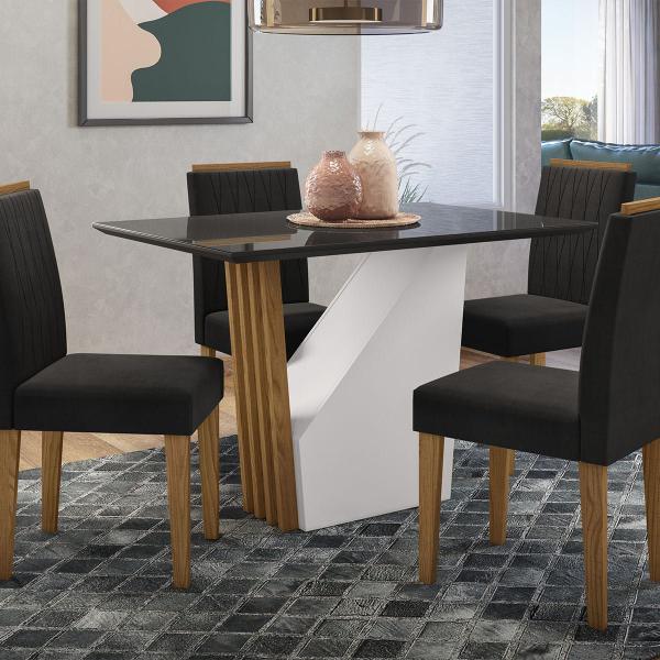 Imagem de Mesa Jantar Retangular 120 x 80 Com Vidro 3mm Luna Sem Cadeiras  ÉdeCasaMóveis