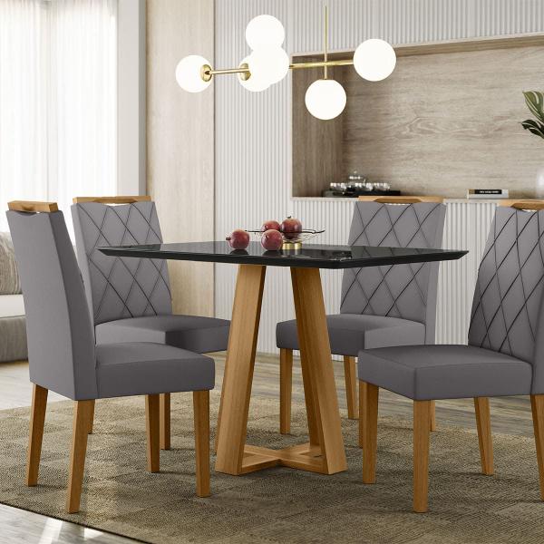 Imagem de Mesa Jantar Retangular 120 x 90 Com Vidro 3mm Bella Sem Cadeiras - ÉdeCasaMóveis