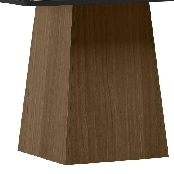 Imagem de Mesa Jantar Retangular 135 x 135 Com Vidro 3mm Lily Sem Cadeiras - Imbuia - Preto  -  ÉdeCasaMóveis