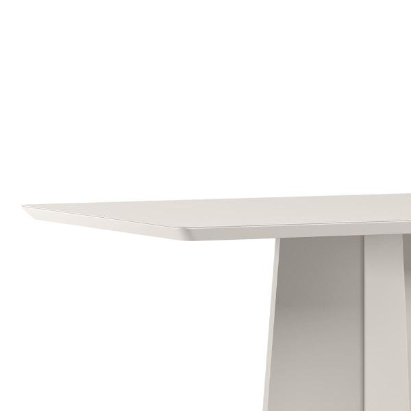 Imagem de Mesa Jantar Retangular 135 x 90 Com Vidro 3mm Julia Sem Cadeiras - Off White - ÉdeCasaMóveis