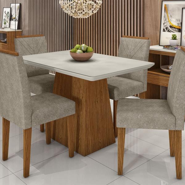 Imagem de Mesa Jantar Retangular 135 x 90 Com Vidro 3mm Lily Sem Cadeiras  ÉdeCasaMóveis