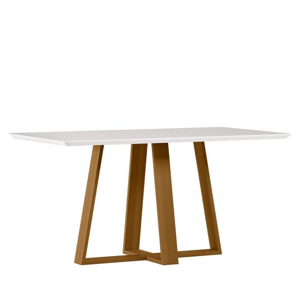 Imagem de Mesa Jantar Retangular 160 x 90 Com Vidro 3mm Bella Sem Cadeiras - Ype-Off White - ÉdeCasaMóveis