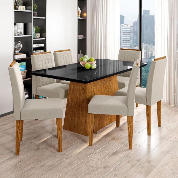 Imagem de Mesa Jantar Retangular 160 x 90 Com Vidro 3mm Lily Sem Cadeiras  ÉdeCasaMóveis