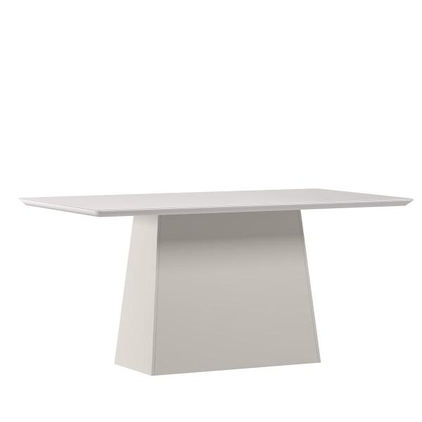 Imagem de Mesa Jantar Retangular 160 x 90 Com Vidro 3mm Lily Sem Cadeiras - Off White - ÉdeCasaMóveis