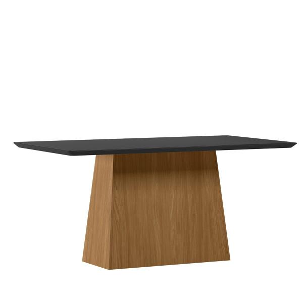 Imagem de Mesa Jantar Retangular 160 x 90 Com Vidro 3mm Lily Sem Cadeiras - Ype - Preto - ÉdeCasaMóveis