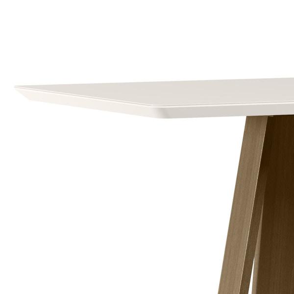 Imagem de Mesa Jantar Retangular 170 x 90 Com Vidro 3mm Bella Sem Cadeiras - Amendoa - Off White - ÉdeCasaMóveis