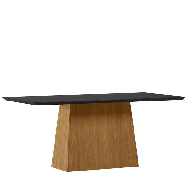 Imagem de Mesa Jantar Retangular 180 x 90 Com Vidro 3mm Lily Sem Cadeiras - Ype - Preto  -  ÉdeCasaMóveis