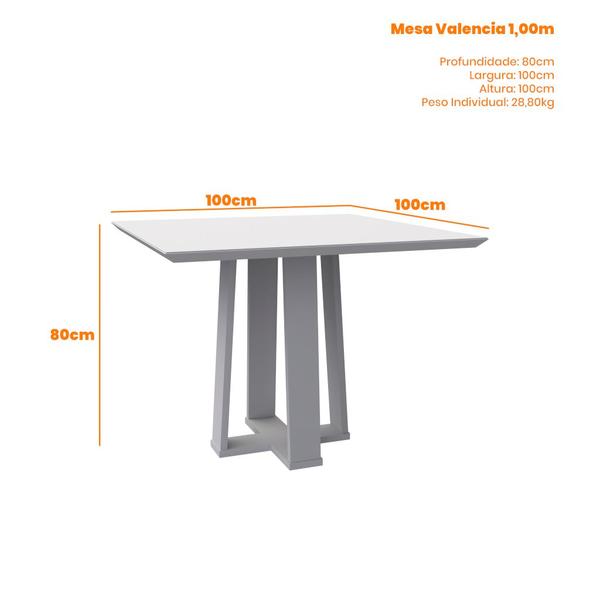 Imagem de Mesa Jantar Valência Ypê 100x100cm para 4 Cadeiras N Ceval