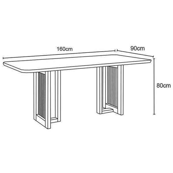 Imagem de Mesa Jantar Yara 160 6 Cadeiras Ivy Caramelo Creme - Henn