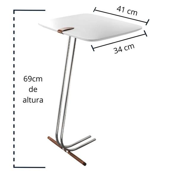 Imagem de Mesa L50 Lateral Aproximação Sofá Preta Base Café