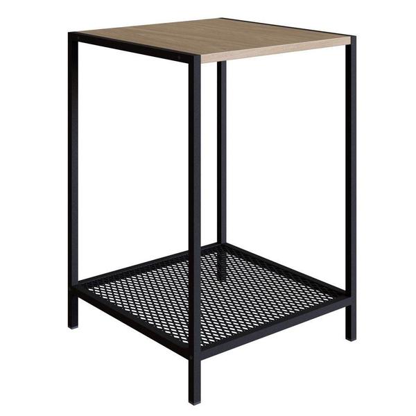 Imagem de Mesa Lateral 1 Prateleira Estilo Industrial York Hanover/preto