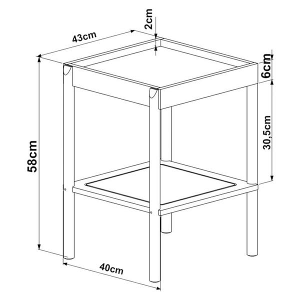 Imagem de Mesa Lateral 58 CM Pes Madeira Palhinha Oslo 27962 Hanover Artesano