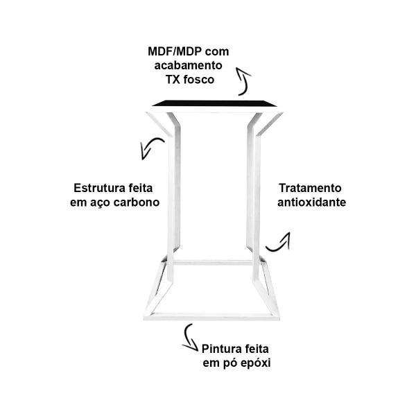 Imagem de Mesa Lateral Alta Puebla decoração Sala Quarto escritório