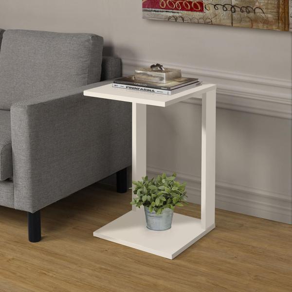 Imagem de Mesa Lateral Alta Qualidade Off White Resistente MDF