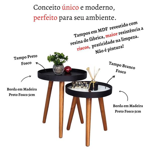 Imagem de Mesa Lateral Apoio Kit Canto Conjunto Retro Pequena Rustico Ambiente Recepção Casa