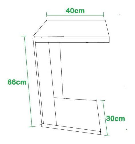 Imagem de Mesa Lateral Apoio P/ Sofá Bandeja Note Cor De Madeira