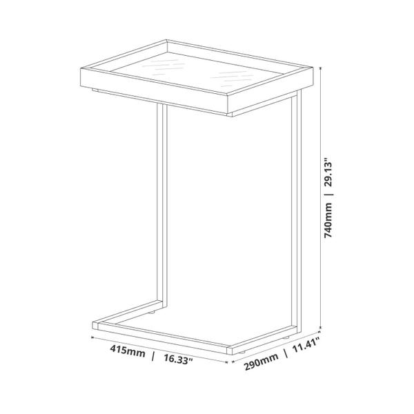 Imagem de Mesa Lateral Apoio Sofá Com Espelho 4774 - JB Moveis