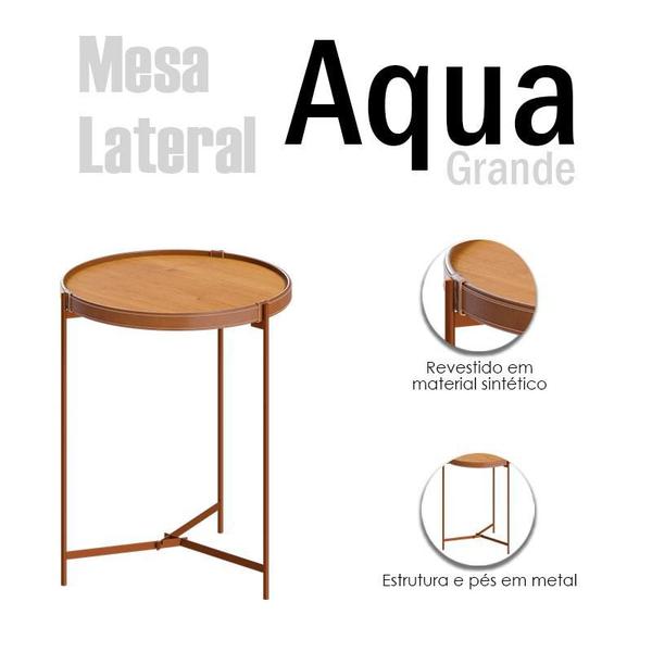 Imagem de Mesa Lateral Aqua Grande Nature Cobre - Imcal