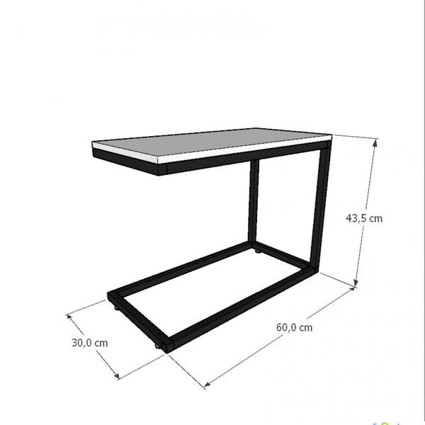 Imagem de Mesa lateral branca aparador de sofa sala mesa lateral cama