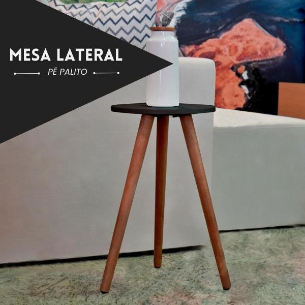 Imagem de Mesa Lateral Cama Mesinha Decorativa De Canto