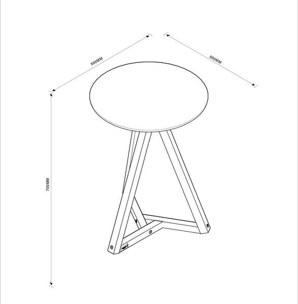 Imagem de Mesa Lateral Classic Amêndoa/Branco