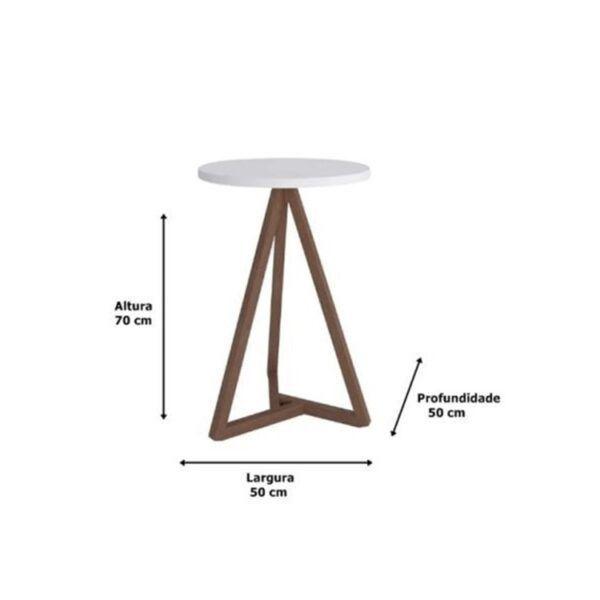 Imagem de Mesa Lateral Classic Branco com Amêndoa - Tebarrot Móveis