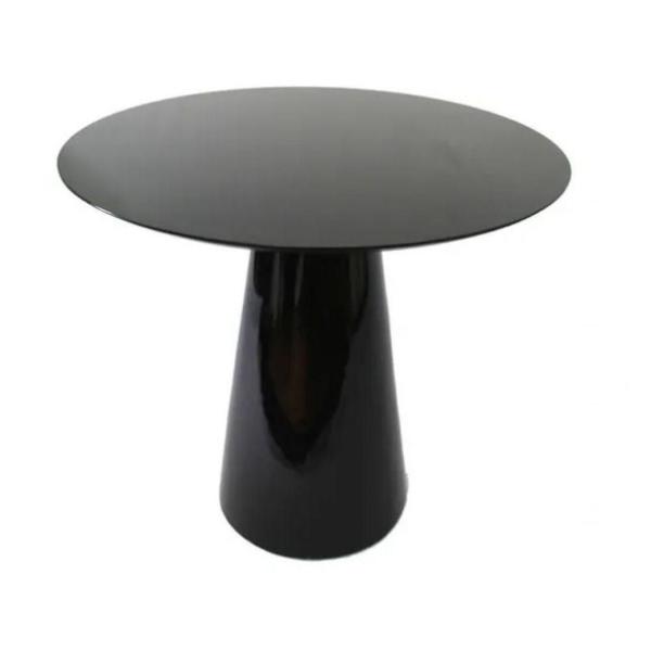 Imagem de Mesa Lateral Cone Redonda 41Cm Laqueada Preto