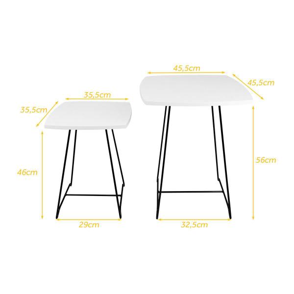 Imagem de Mesa Lateral Conjunto de Mesa de Canto Sofá Auxiliar Ursen