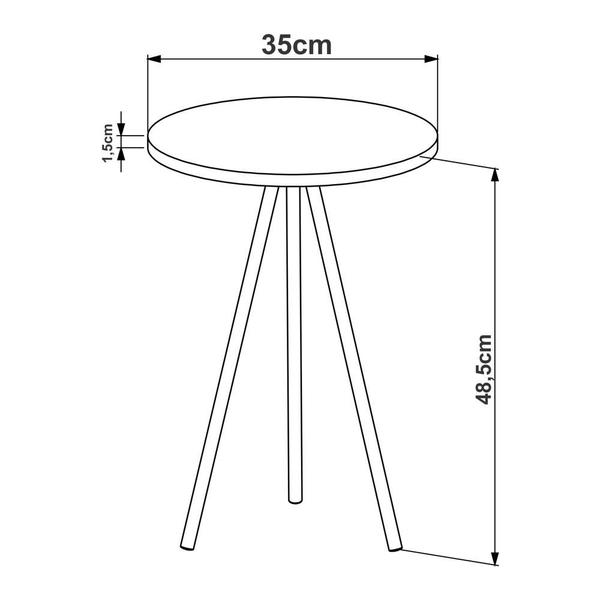 Imagem de Mesa Lateral de Apoio com pés metálicos 35X35cm 27944 Artesano