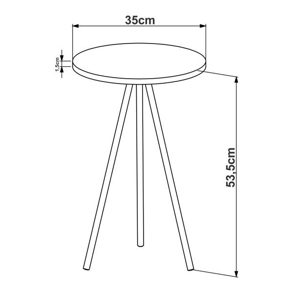 Imagem de Mesa Lateral de Apoio com pés metálicos 35X35cm Freedom Naturart