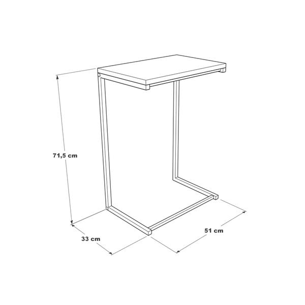 Imagem de  Mesa Lateral De Apoio de Sofá Charmme Ferro Branco 70cm Industrial Elegante