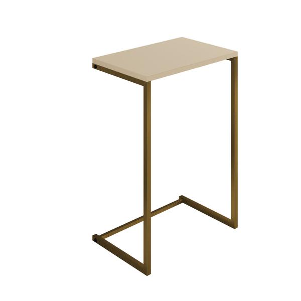 Imagem de  Mesa Lateral De Apoio de Sofá Charmme Ferro Dourado 70cm Industrial Elegante